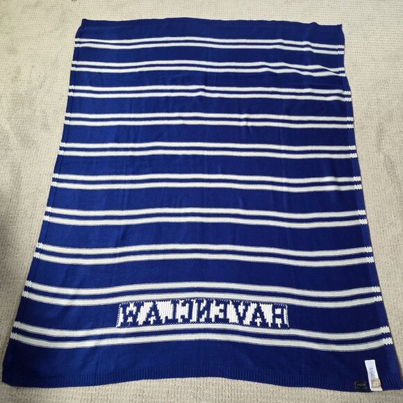 Pottery Barn Teen Harry Potter Ravenclaw Blue Throw Blanket 50x60 Stripe - Picture 5 of 8